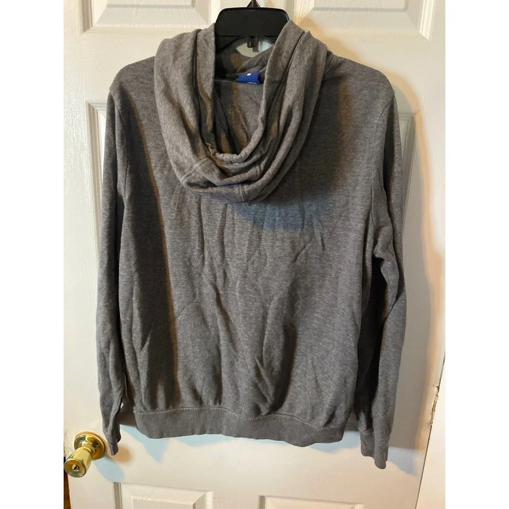 Nike Mens Funnel Neck Hoodie Charcoal Gray Fleece Pullover Sweatshirt Large